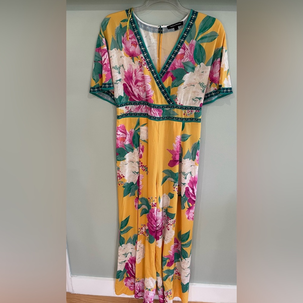 Jealous Tomato Yellow and Pink Floral Jumpsuit